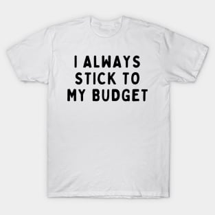 I Always Stick To My Budget, Funny White Lie Party Idea Outfit, Gift for My Girlfriend, Wife, Birthday Gift to Friends T-Shirt